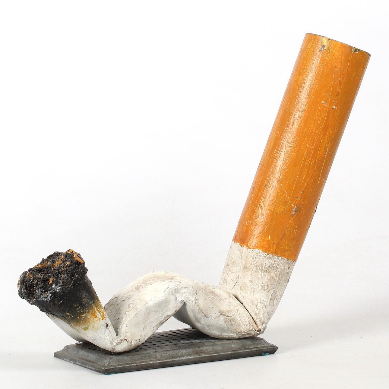 cigarette sculpture SCULPTURE, pop art, mixed media, homage to Claes Oldenburg, cigarette butt,  signed and dated 1971. Art - Sculptures & Bronzes