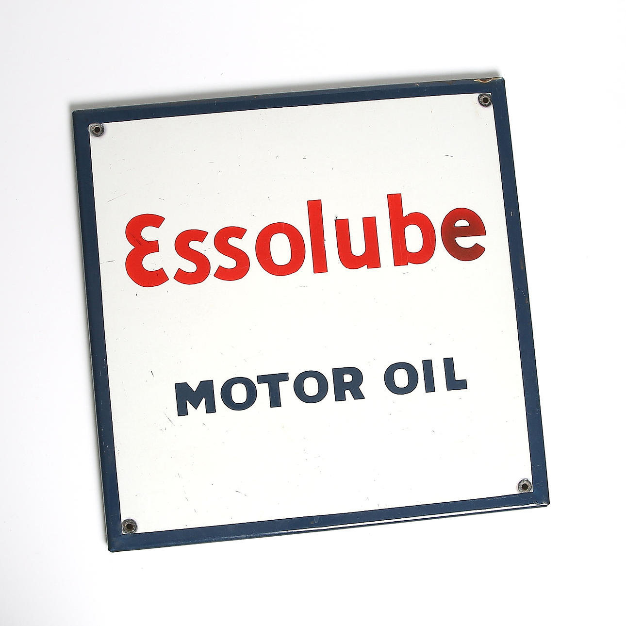 EMALJSKYLT, "Essolube Motor Oil", bensinia, 1900-talets mitt.