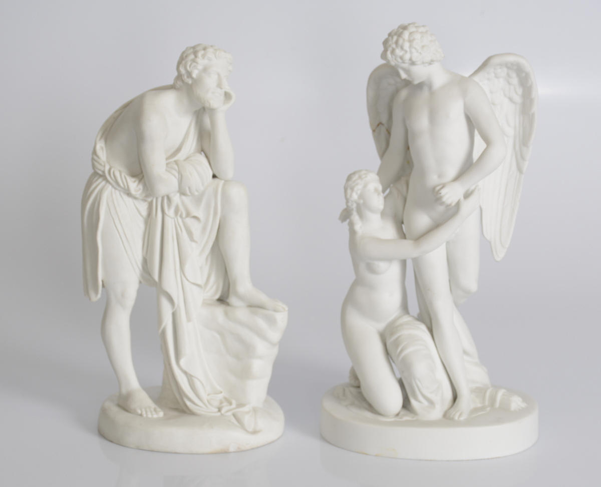 FIGURINER, 2 st, biskviporslin.