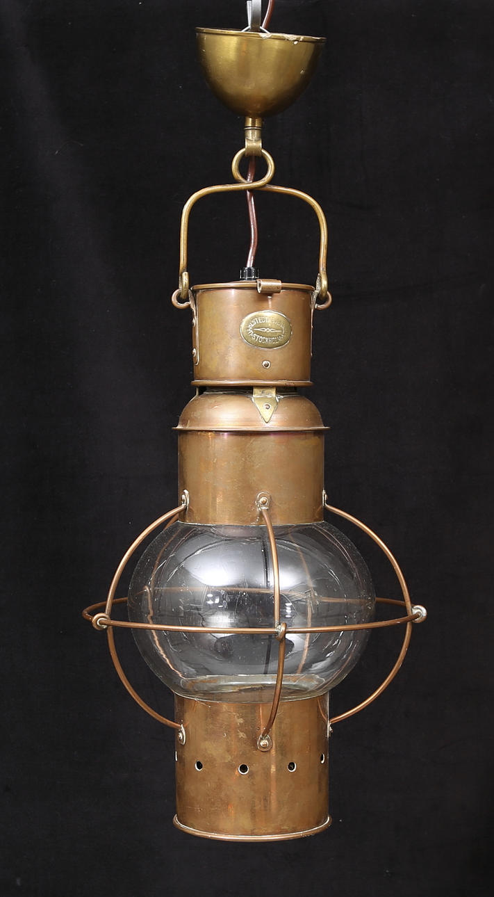 LANTERNA, koppar och glas, Dahlstedt & Svensson, Stockholm, 1900-talets första hälft.
