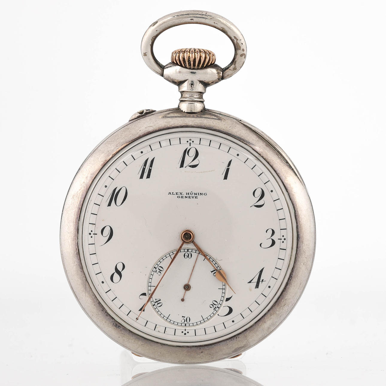 ALEX HÜNING, fickur, silver, manuell.