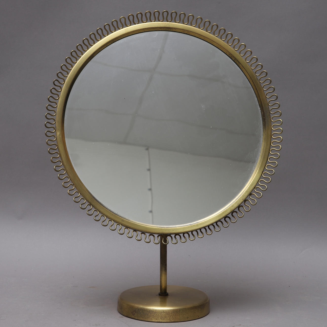 TABLE MIRROR, brass, possibly Josef Frank for Swedish pewter.