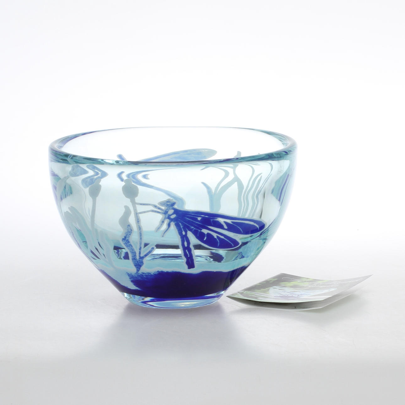 SKÅL, glas, "Förtrollande Slända", graalteknik, Astrid Gate, Johansfors.