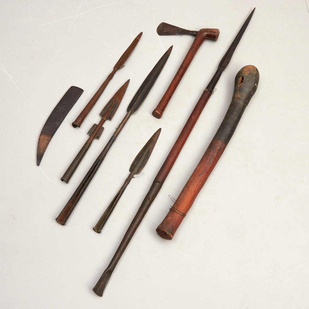 LANZA, 4 piezas, LANZA CORTA, PUNTA DE FLECHA, EJES, 2 piezas, Africano.