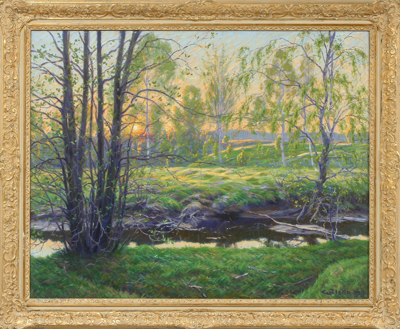 CARL WALDEMAR OLSON. Landskap. Olja på duk, signerad och daterad 1919.