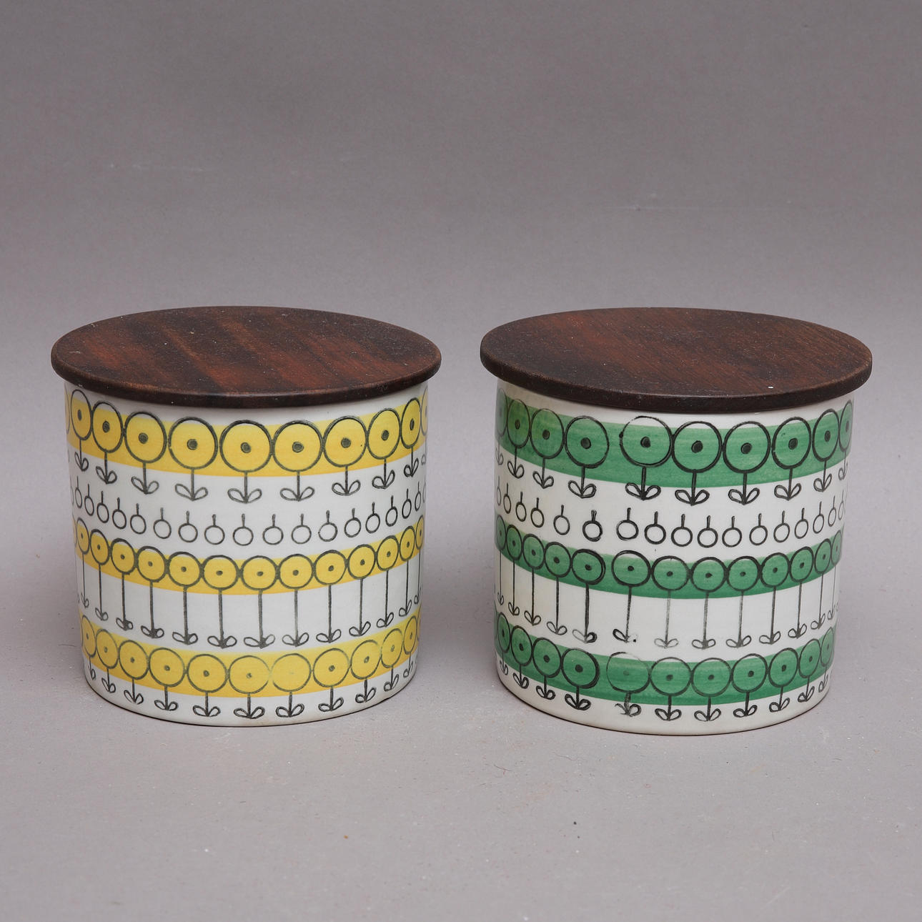 JARS, 2 pcs, porcelain & teak, 