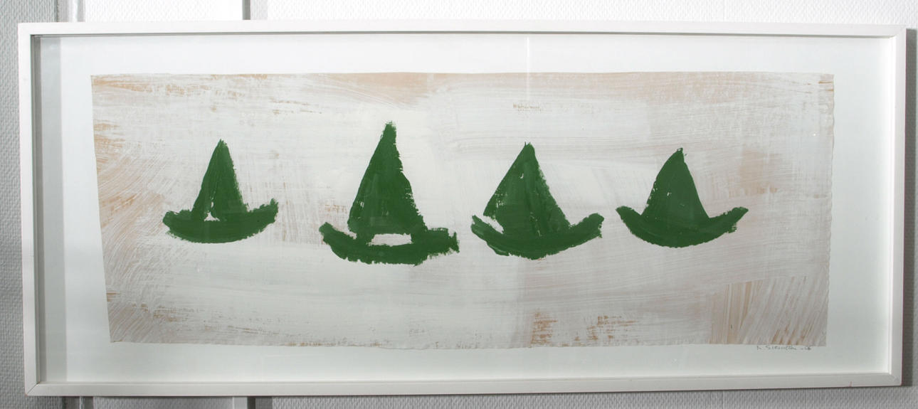MARGARETA SIERADZKI. Olja på papper, Segelbåtar, signerad M. Sieradzki.