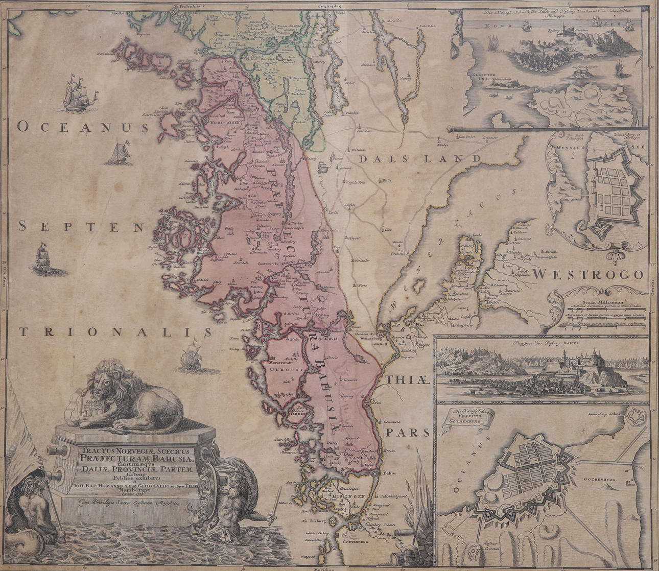 MAP, etching, Map of Bohuslän,
