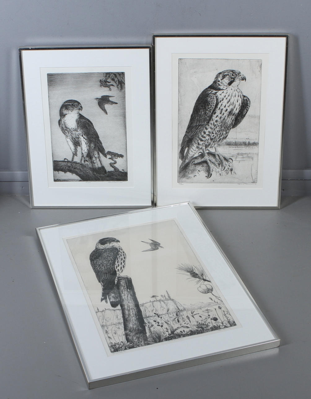 GÖRAN BRUNIUS. 3 st etsningar, signerade.