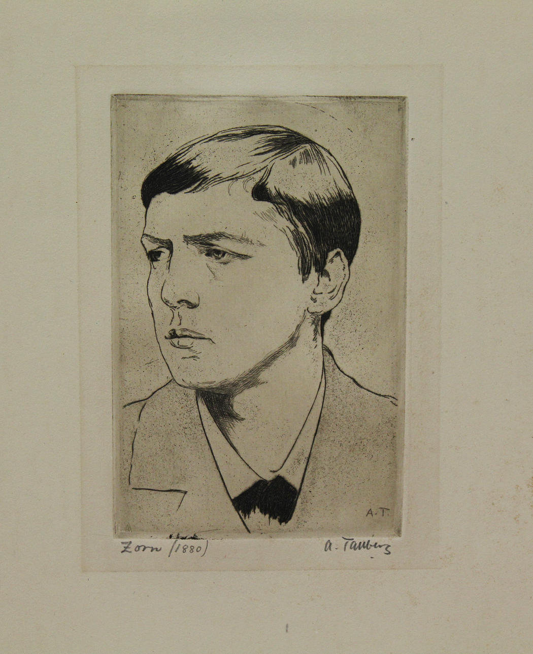 AXEL TALLBERG. "Zorn (1880)". Etsning. Signerad A. Tallberg och A.T. i trycket.