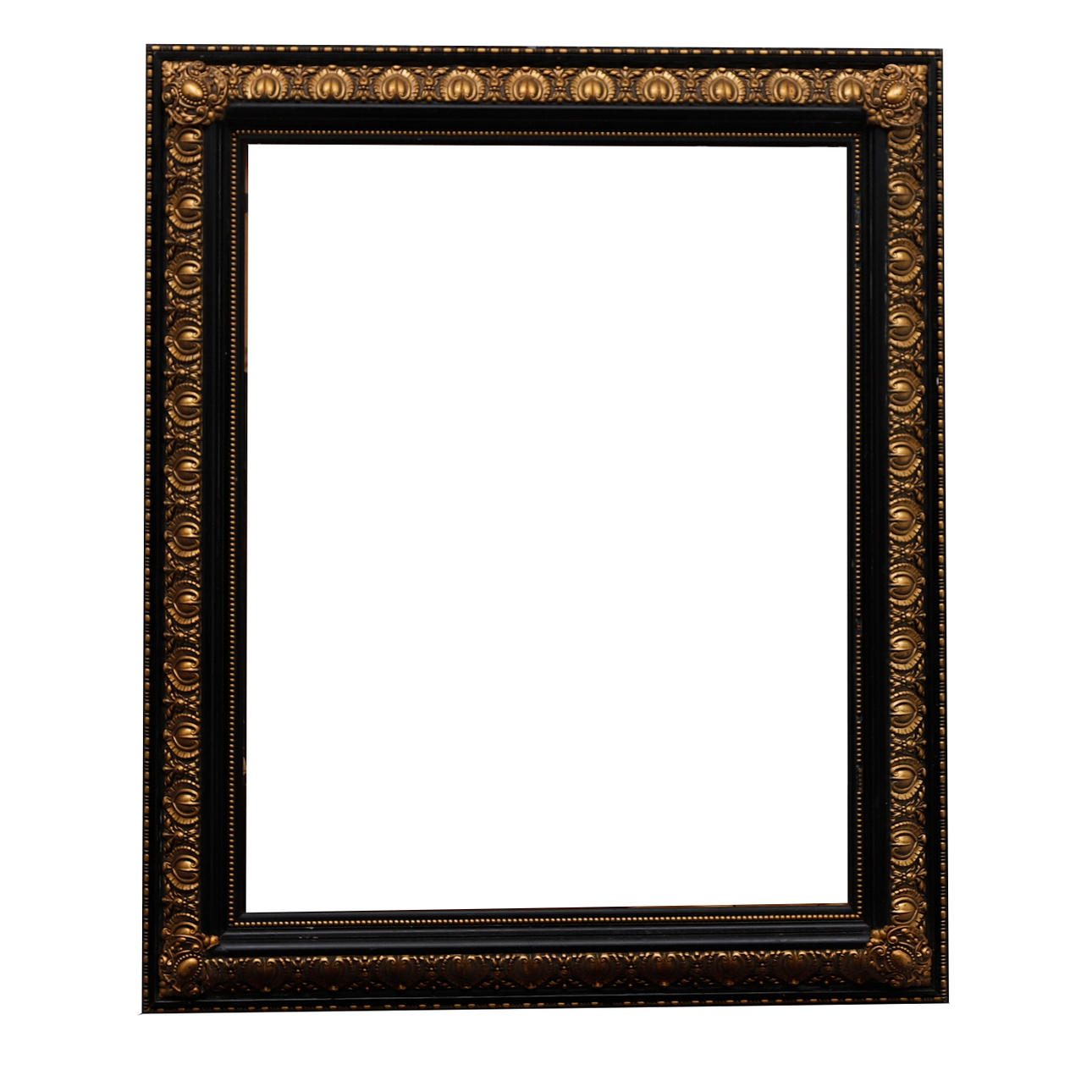 Black and gilt stucco frame, circa 1940.