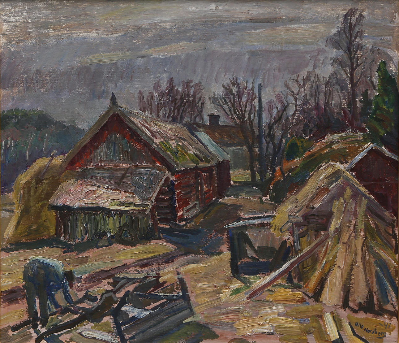 OLLE NORDBERG. OIL on Board, signed, dated 1947.