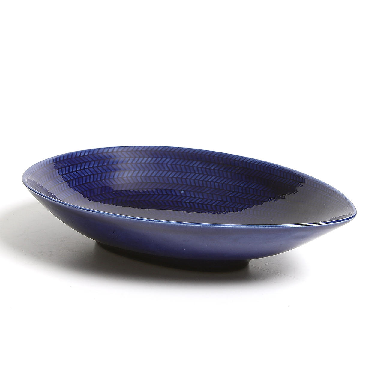 SKÅL, flintgods, "Blå Eld", Hertha Bengtson, Rörstrand, 1950-tal.