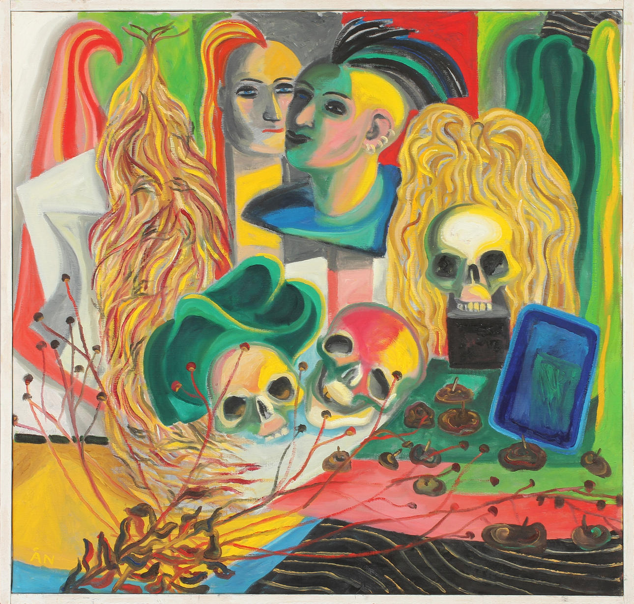 ÅKE NILSSON. Olja på duk. "Tidens gång". Monogramsignerad ÅN.