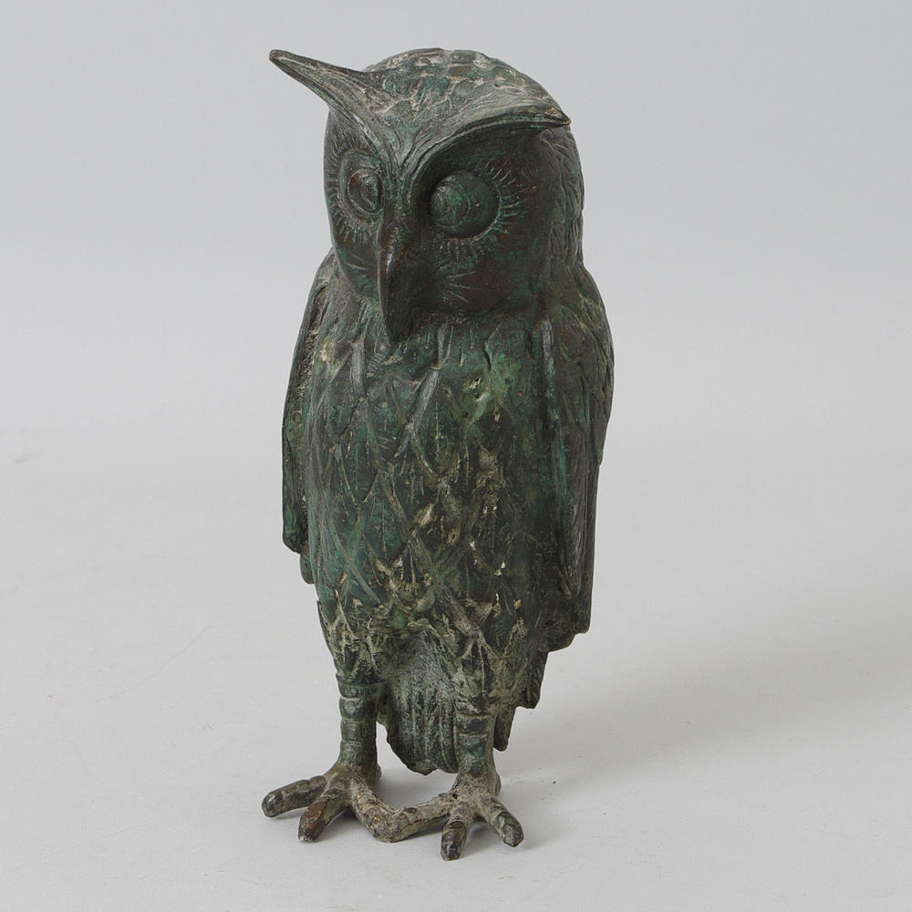 SKULPTUR, brons, uggla.