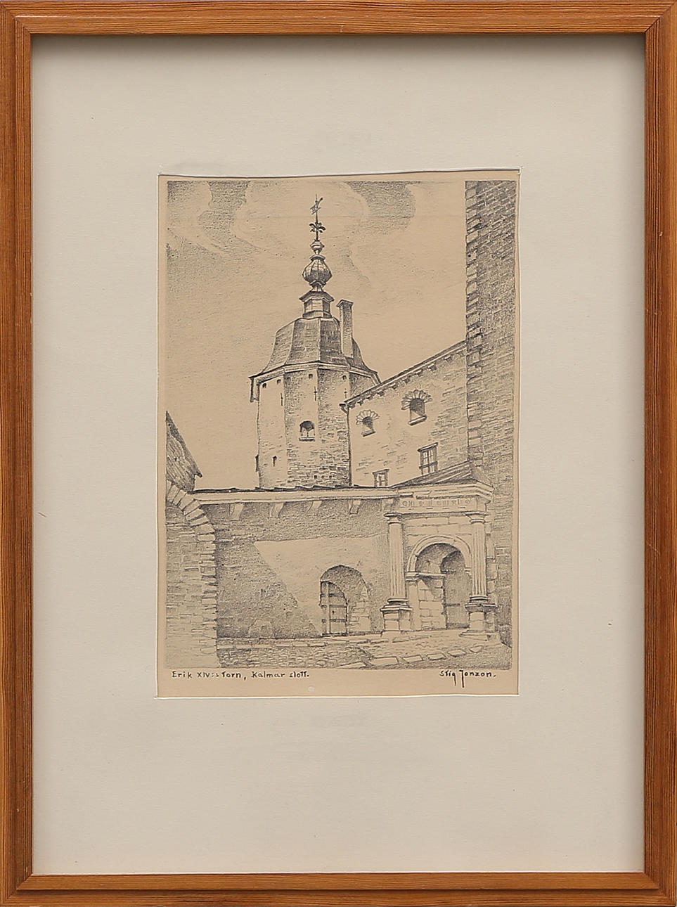 TRYCK 2 st, Kalmar Slott, efter Stig Jonzon, 1900-tal.