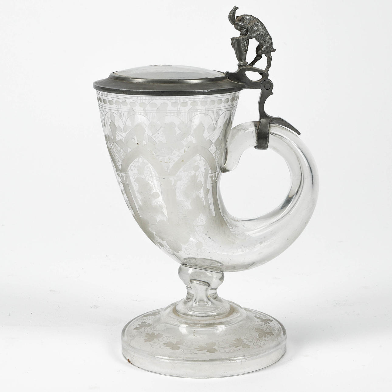 DRYCKESHORN glas/tenn, 1900-tal.