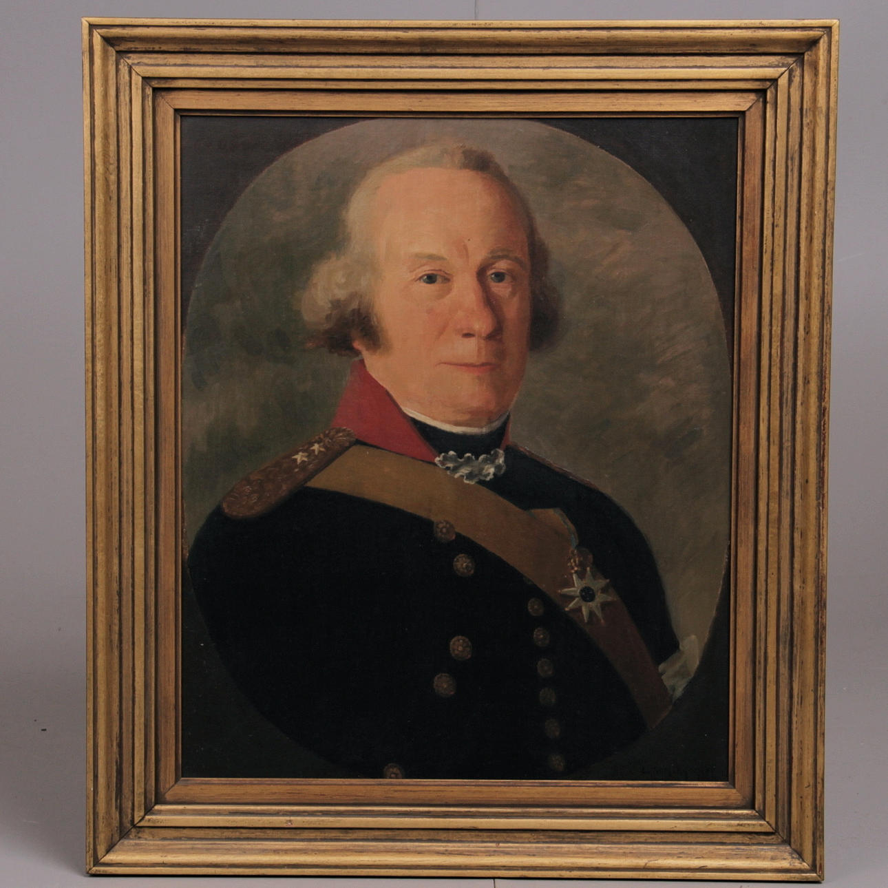 LEOPOLD MORSING. Olja på duk, porträtt, signerad.