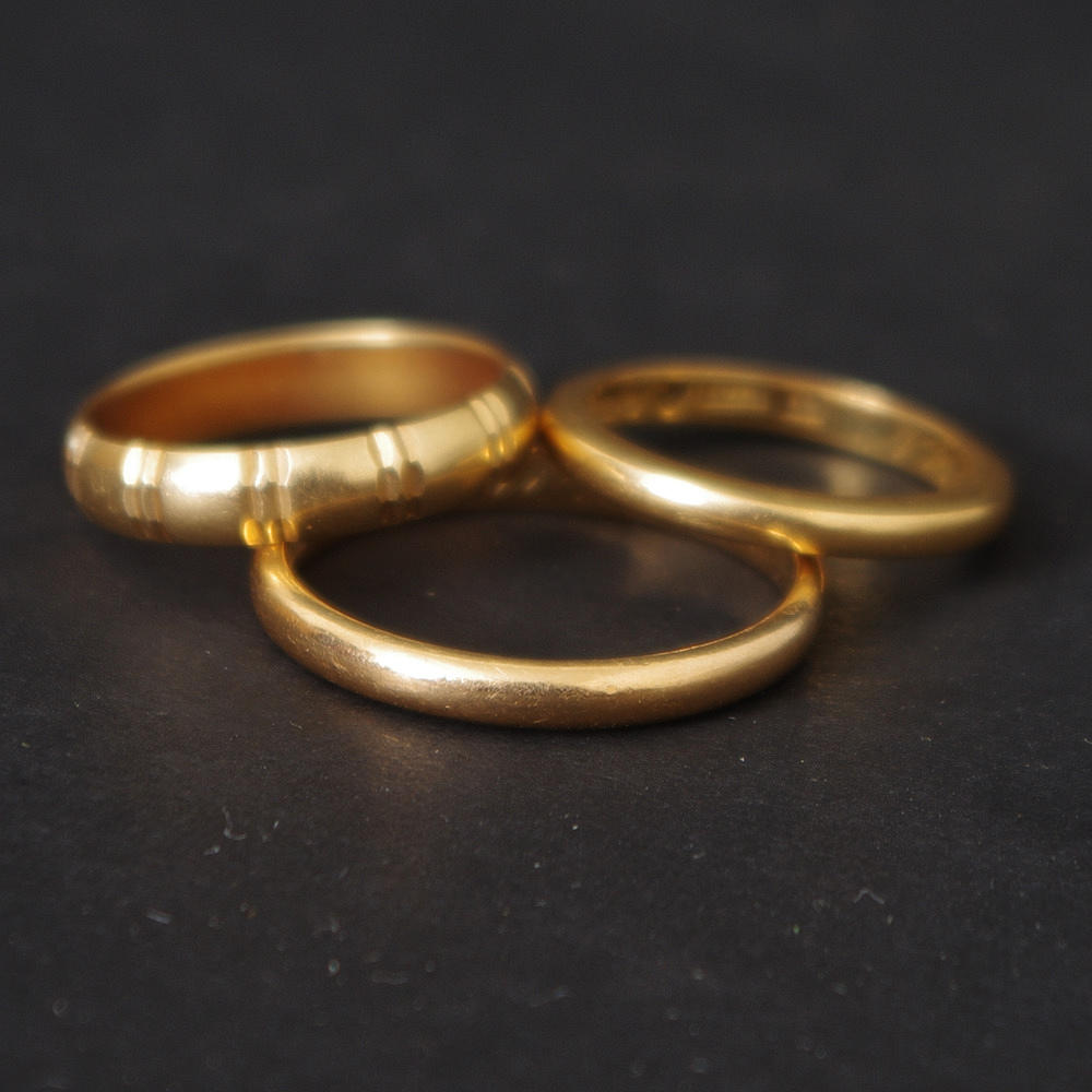 ALLIANSRINGAR, 3 stycken, 18K guld.