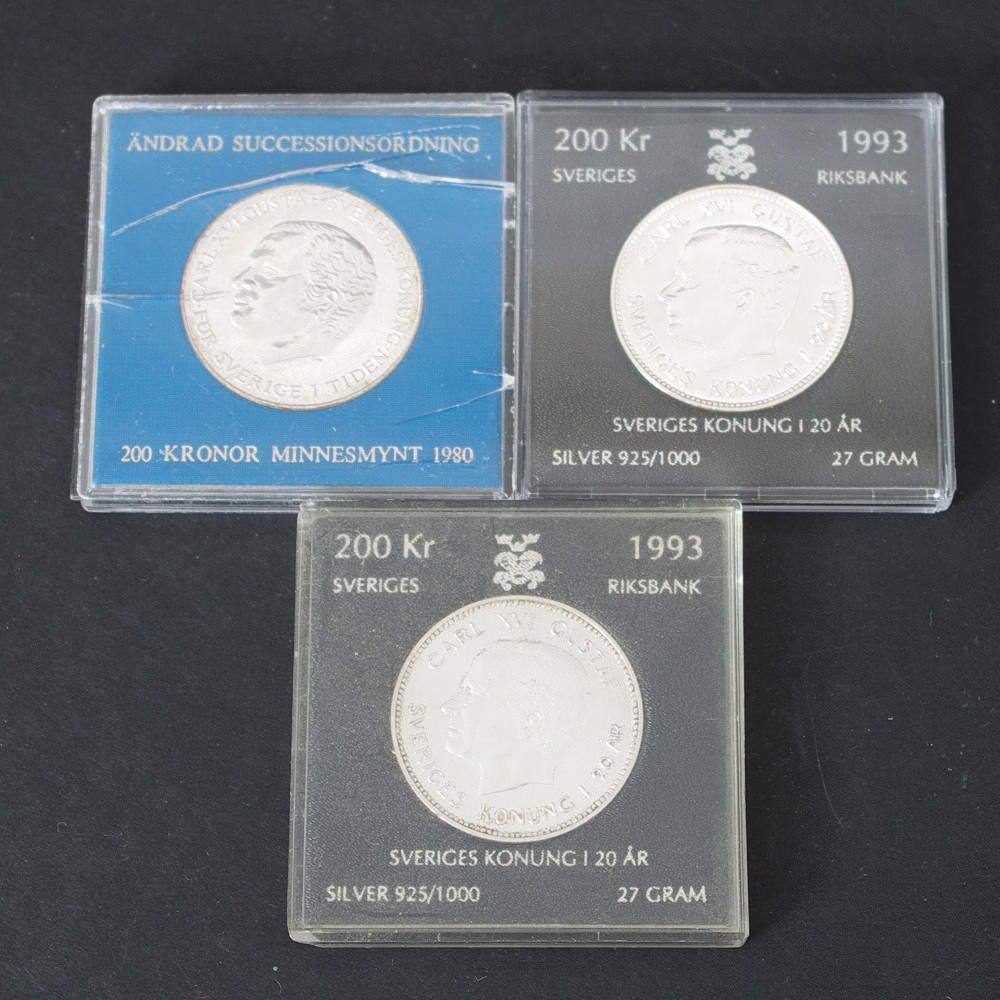 MYNT, 3 stycken, 200-kronors.