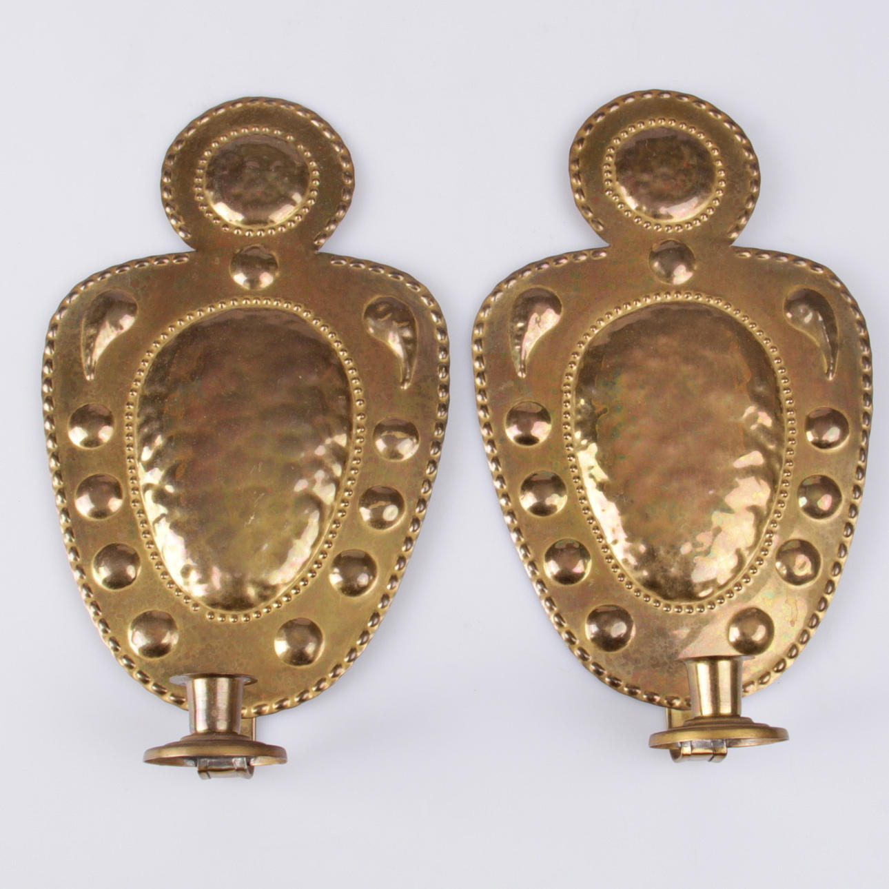 LJUSPLÅTAR, ett par, mässing, barockstil, 1900-tal.