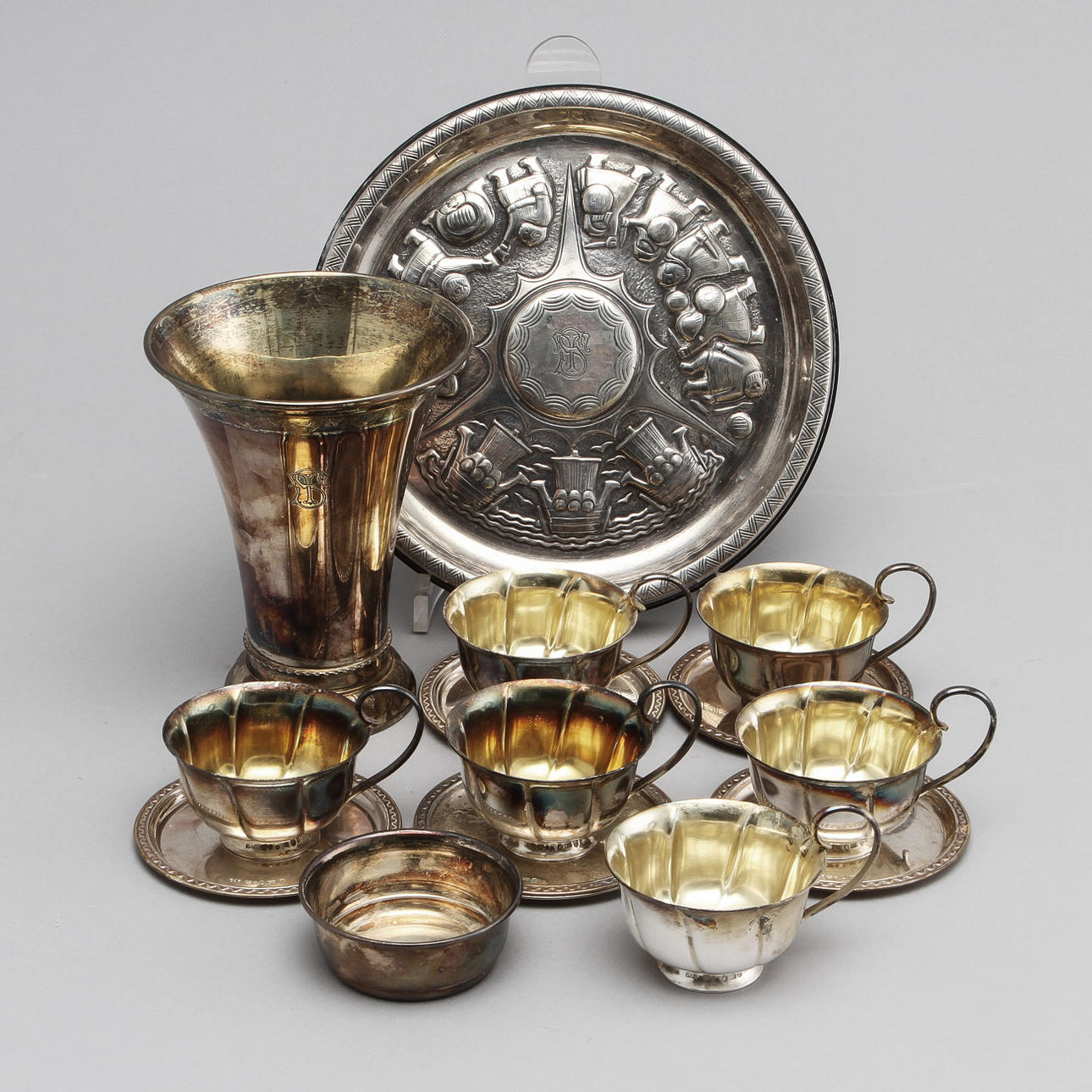 SILVER, 15 delar, total silvervikt ca 650 gram.