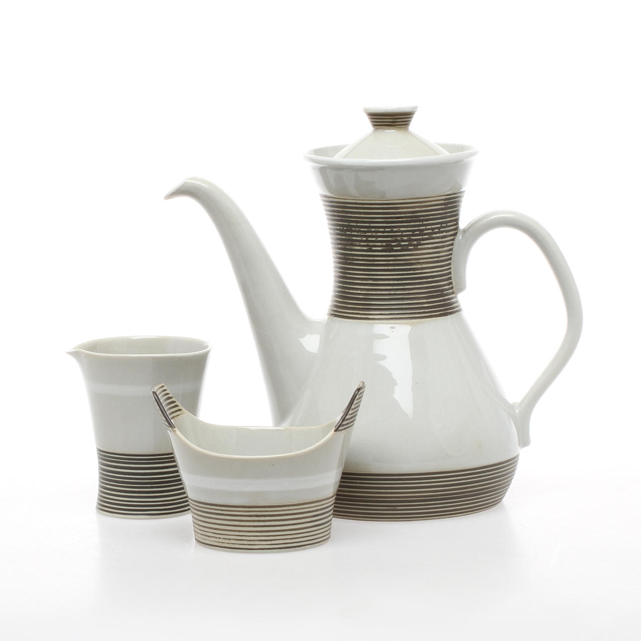 KAFFEKANNA, SOCKERSKÅL samt GRÄDDKANNA, "Entre" Rörstrand.