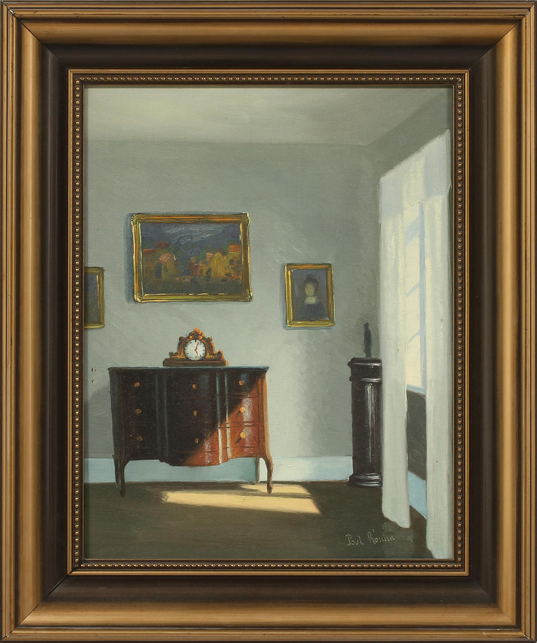 POUL RØNNE. olja på duk, signerad.