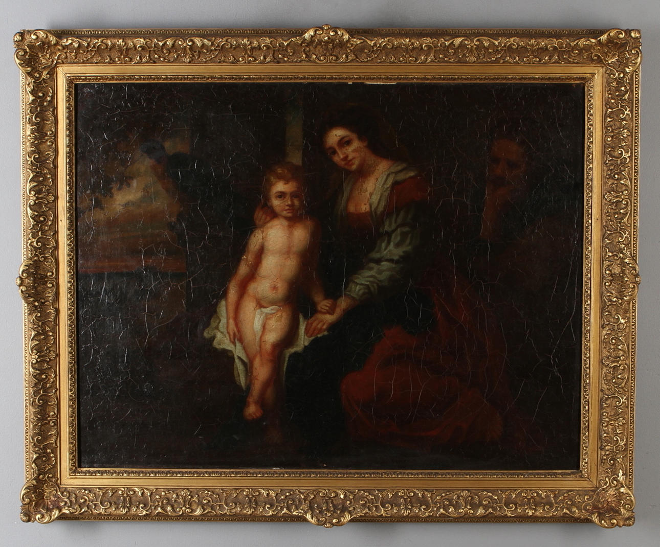 OIDENTIFIERAD KONSTNÄR. Figurscen, olja på duk, dubblerad, 1700-tal.