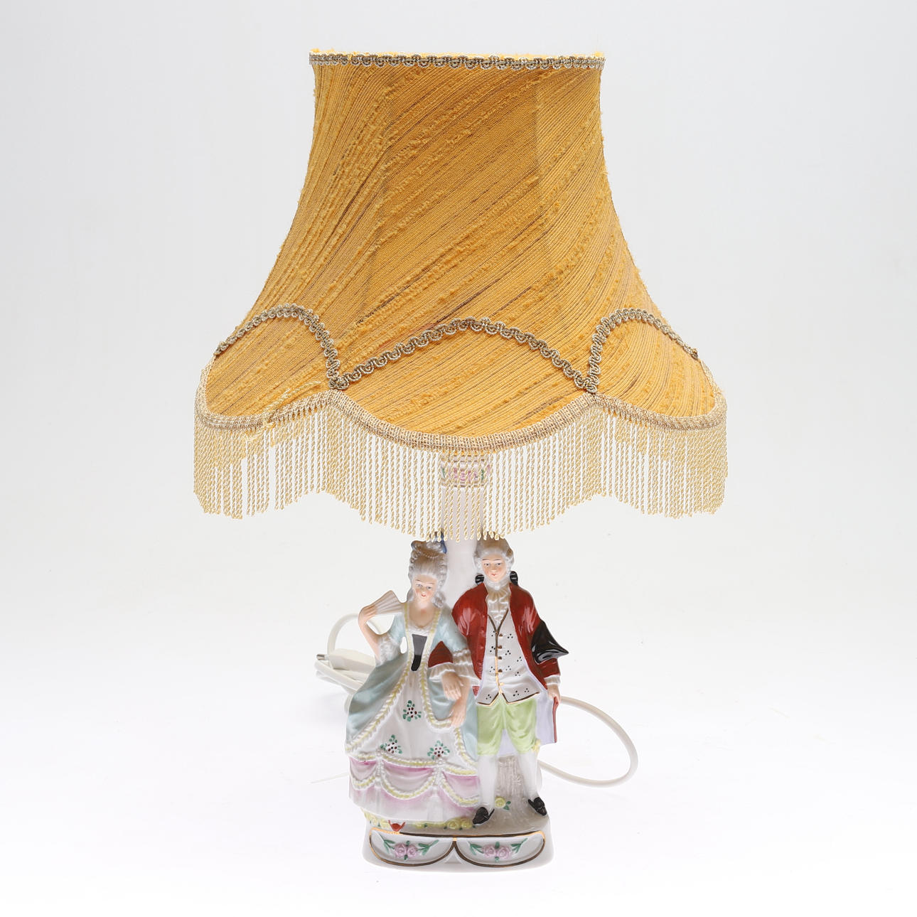 TABLE LAMP, porcelain, rococo style, Sitzendorf, Germany.