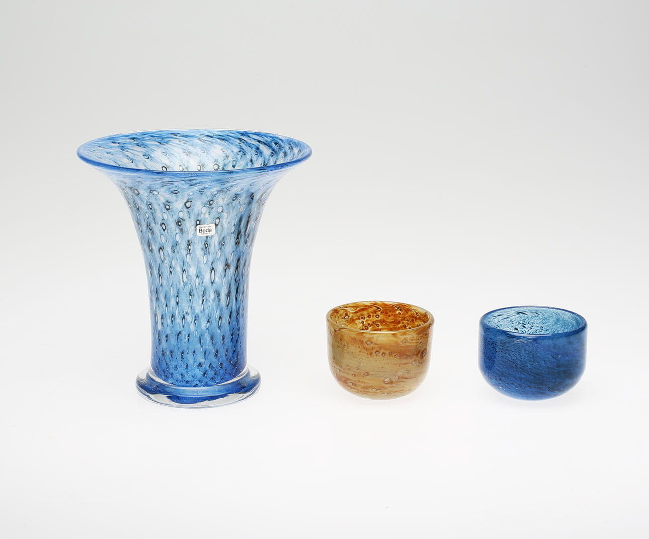 BERTIL WALLIEN. Glasföremål, 3 st. Boda.