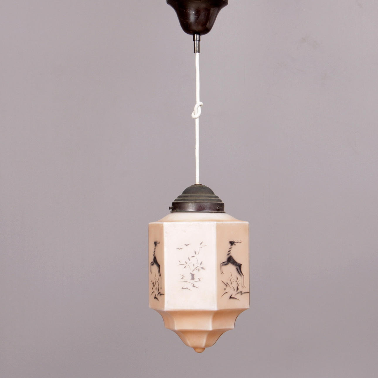 TAKLAMPA, glas, art deco, 1900-tal.