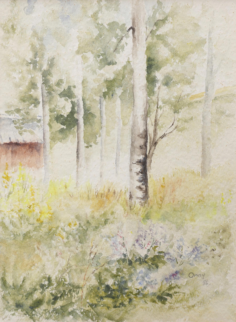 OIDENTIFIERAD KONSTNÄR. Forest grove, watercolour, signed Onny, dated 86.