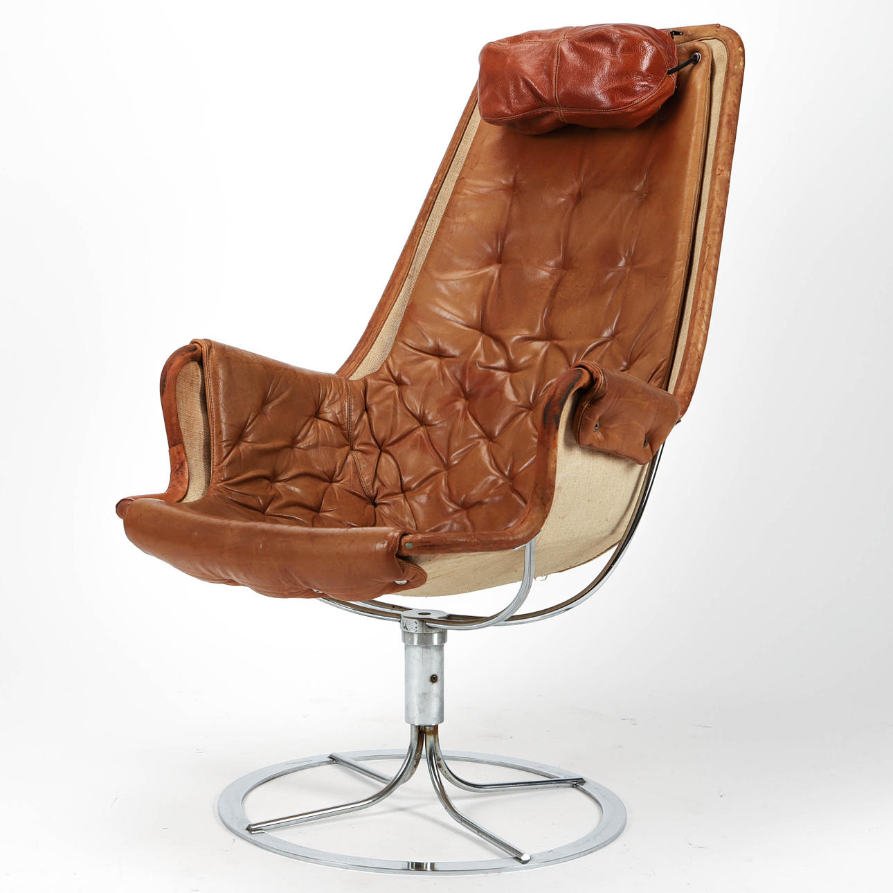 BRUNO MATHSSON. Fåtölj "Jetson", skinn, DUX.