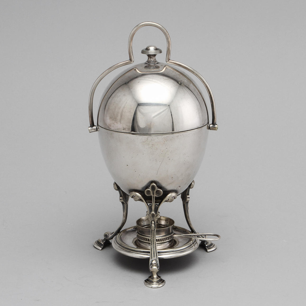 ÄGGKOKARE, nysilver, jugend, tidigt 1900-tal.