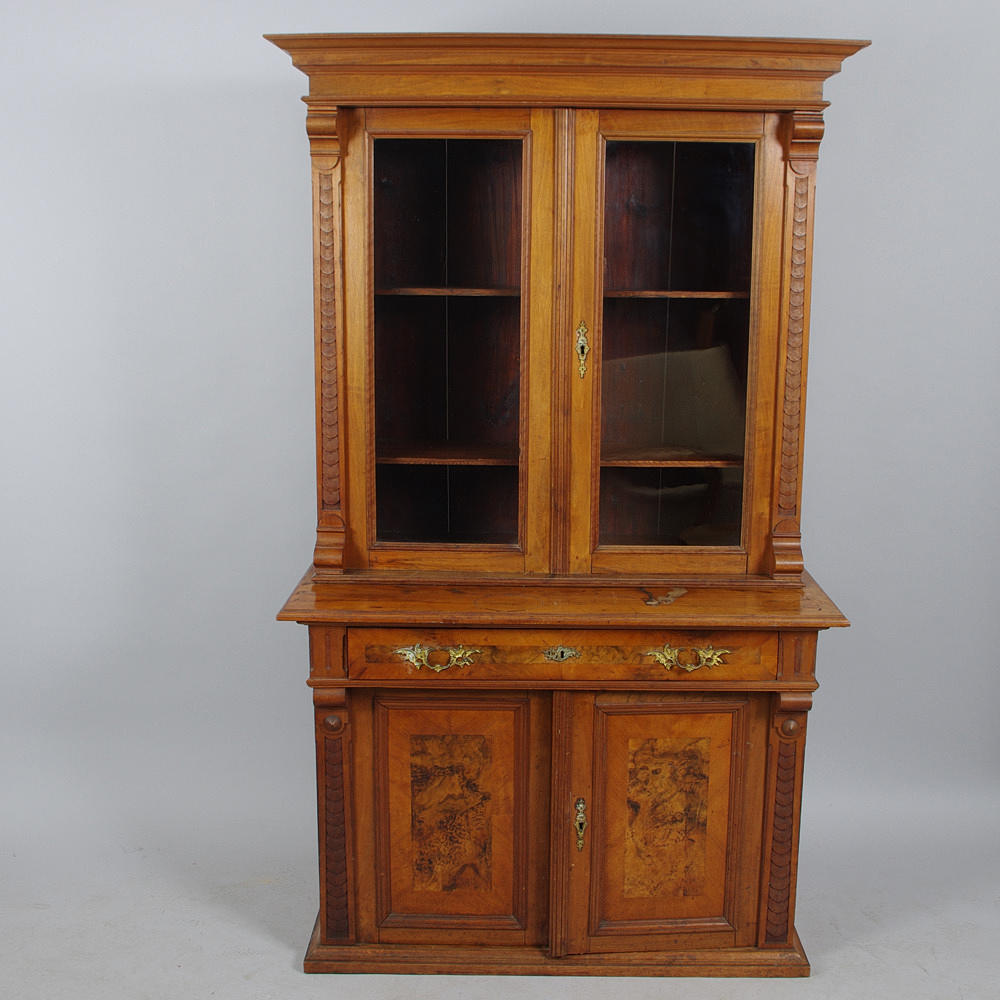 BOKSKÅP, mahogny/rotfaner, nyrenässans.