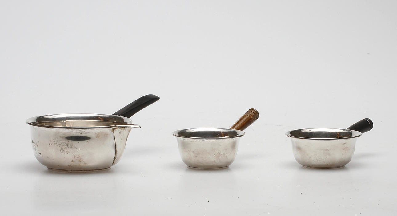 KANNOR, 3 st, silver, CarL M. Cohr, Johannes Siggaard, Danmark.