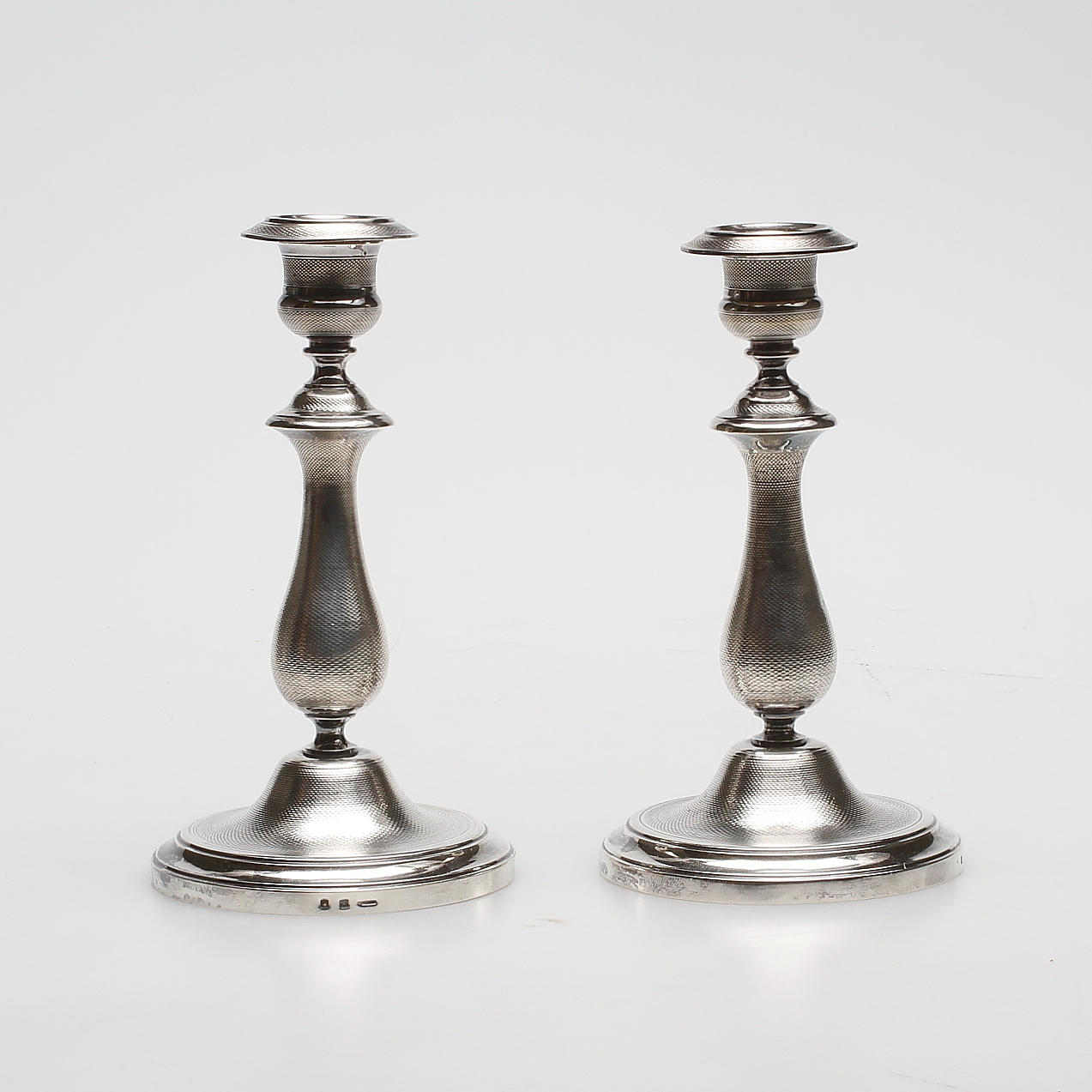 LJUSSTAKAR, ett par, silver, Christofle, Frankrike, vikt ca. 580 gram.