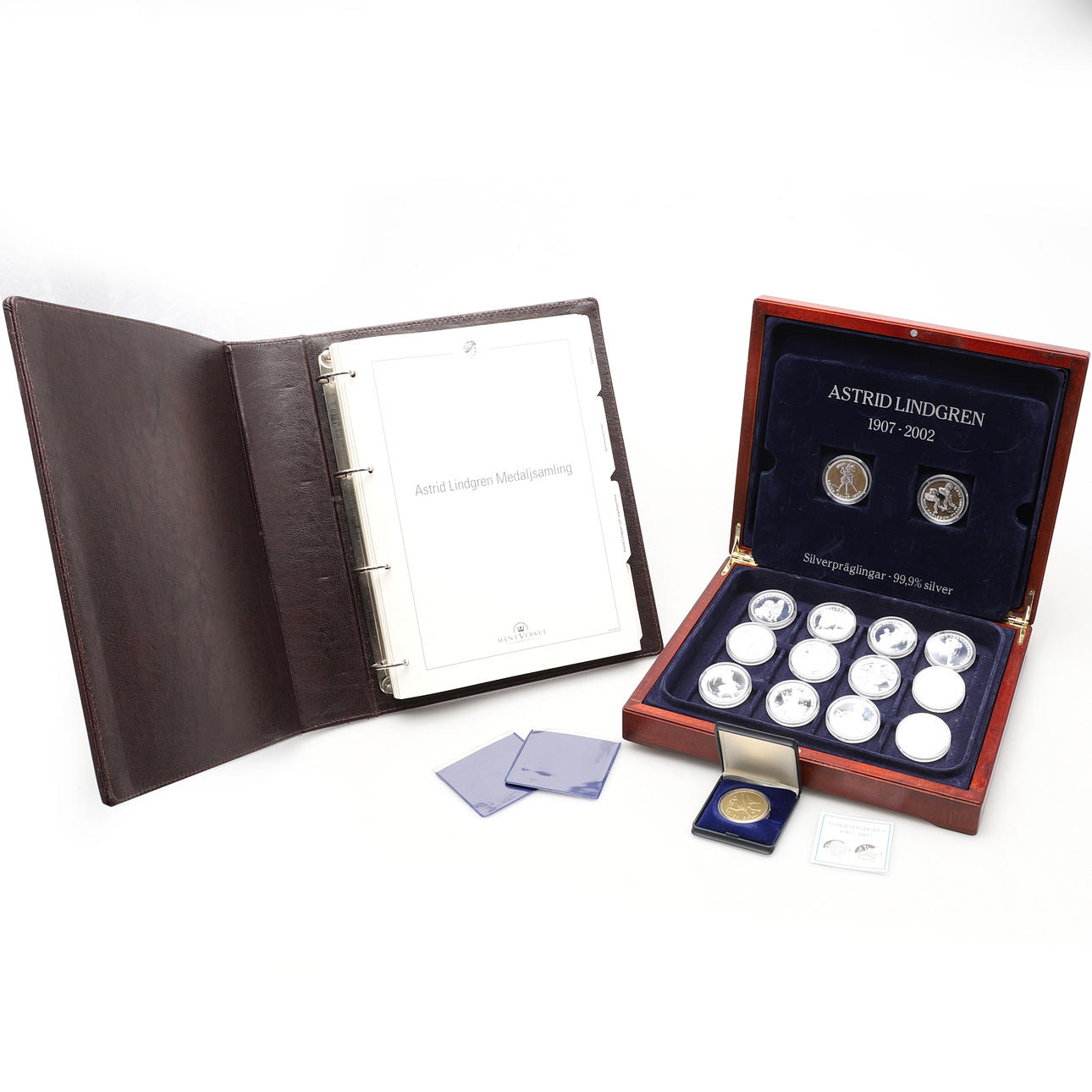 JUBILEUMSMYNT, 14+1 st, silver, Astrid Lindgren.