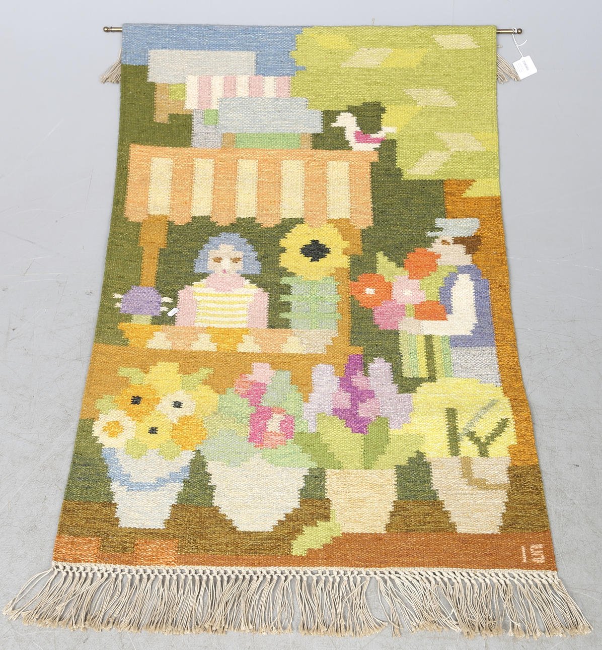 VÄGGBONAD, rölakan,"Torget", Ingegerd Silow, 85 x 120 cm.