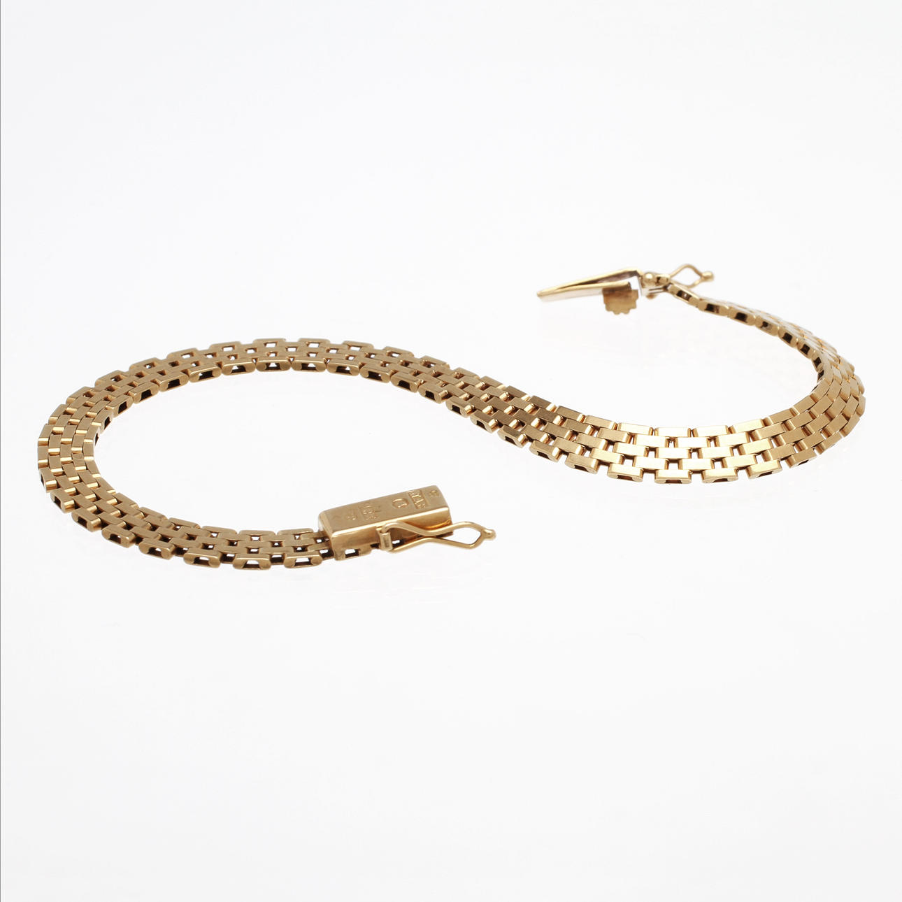 ARMLÄNK, 18K rödguld, Nordguld Ahlberg & Berghman, 1950. Vikt 10,6g.