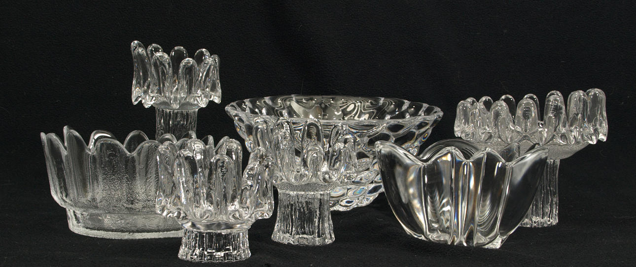 PARTI GLASFÖREMÅL, 7 delar, bland annat Kosta.