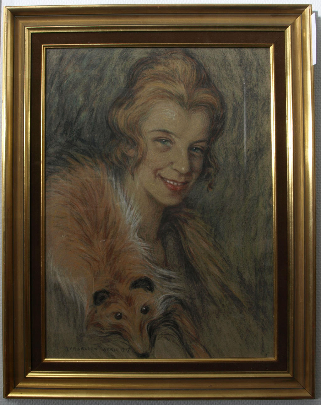 TYRA KLEEN. Pastell, Porträtt, signerad Tyra Kleen April 1917.