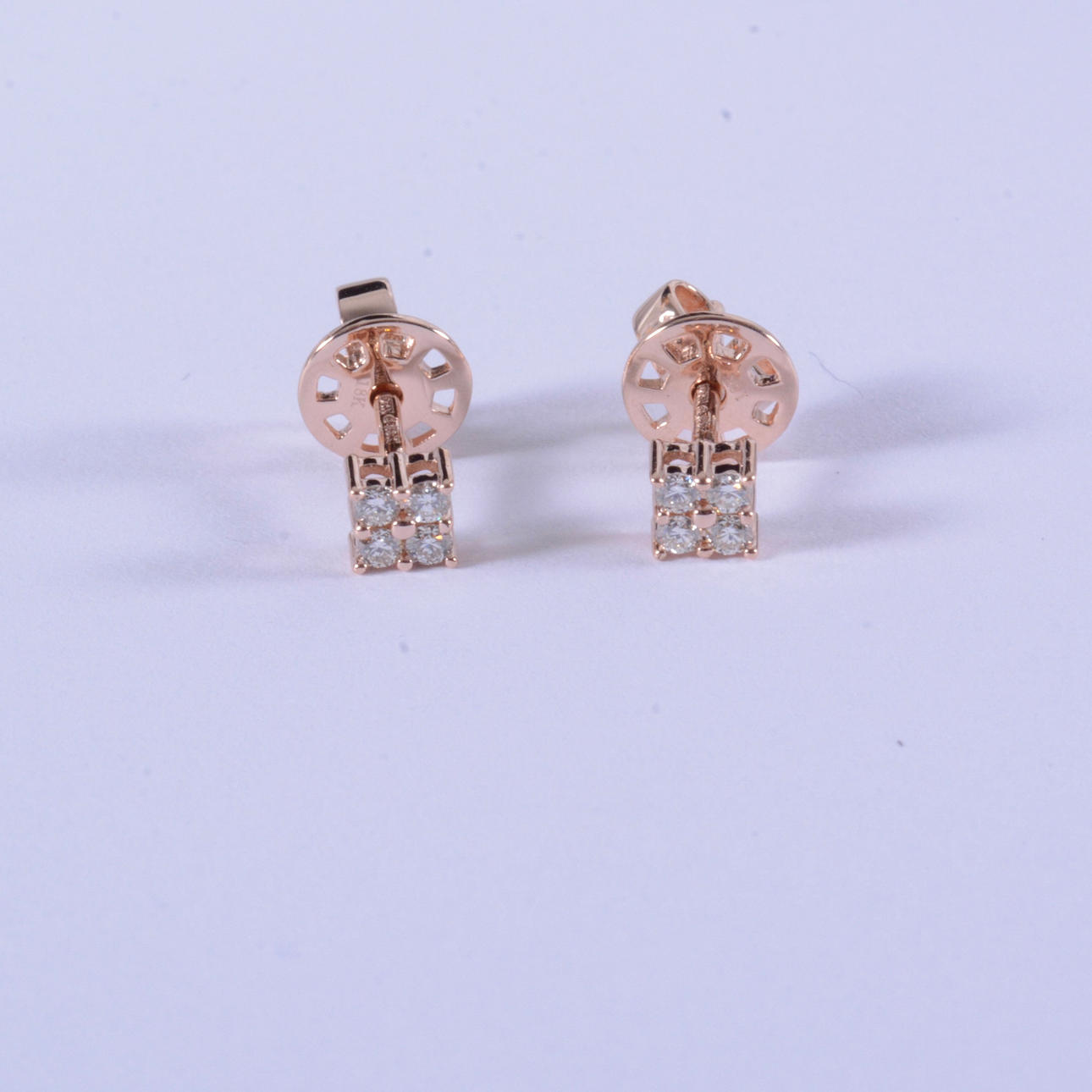DIAMANTÖRHÄNGEN, 0,14ct, roséguld 18K.