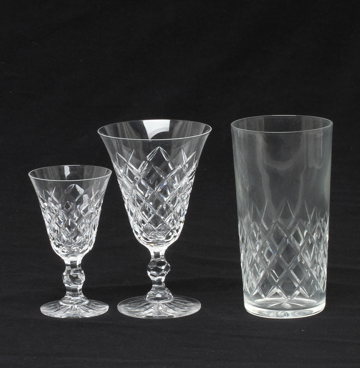 SERVISGLASDELAR, 22+6 st, glas, 1900-tal.