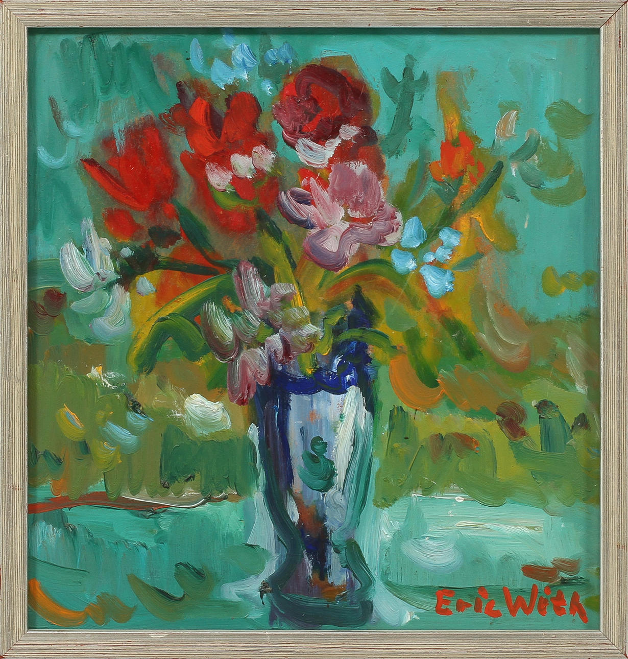 ERIC WITH. Olja på pannå. Signerad.