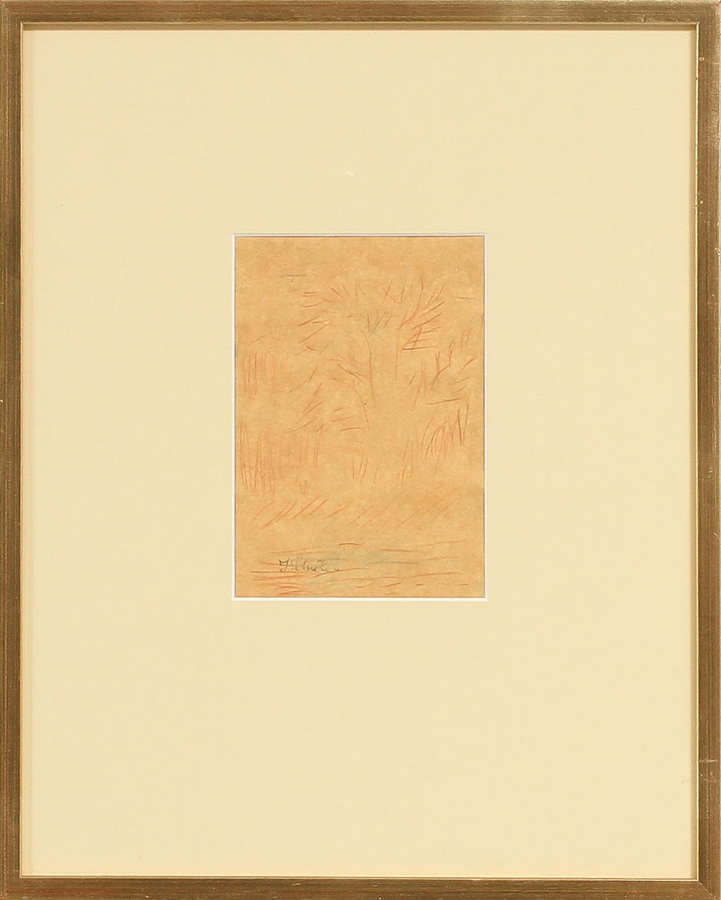 INGE SCHIÖLER. Trä, teckning, stämpelsign.