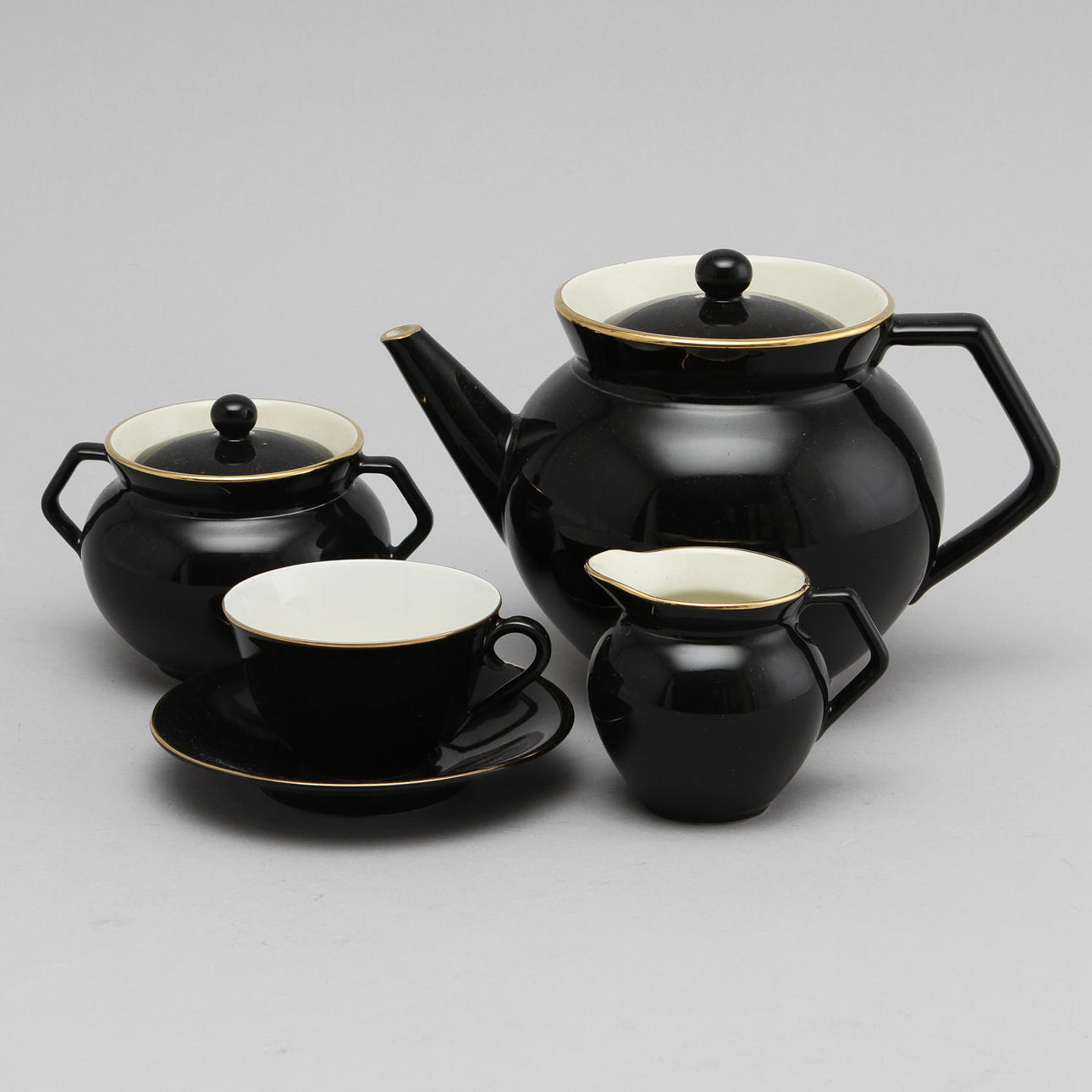 MOCCASERVIS, 15 delar, porslin, Gunnar Nylund, Lidköping.