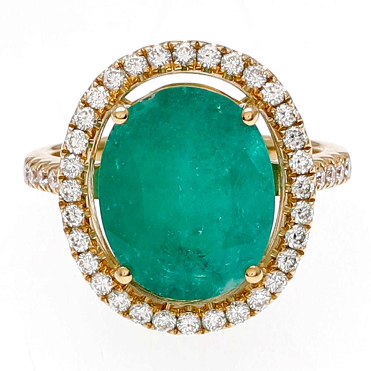 Emerald och diamant rosett ring.
