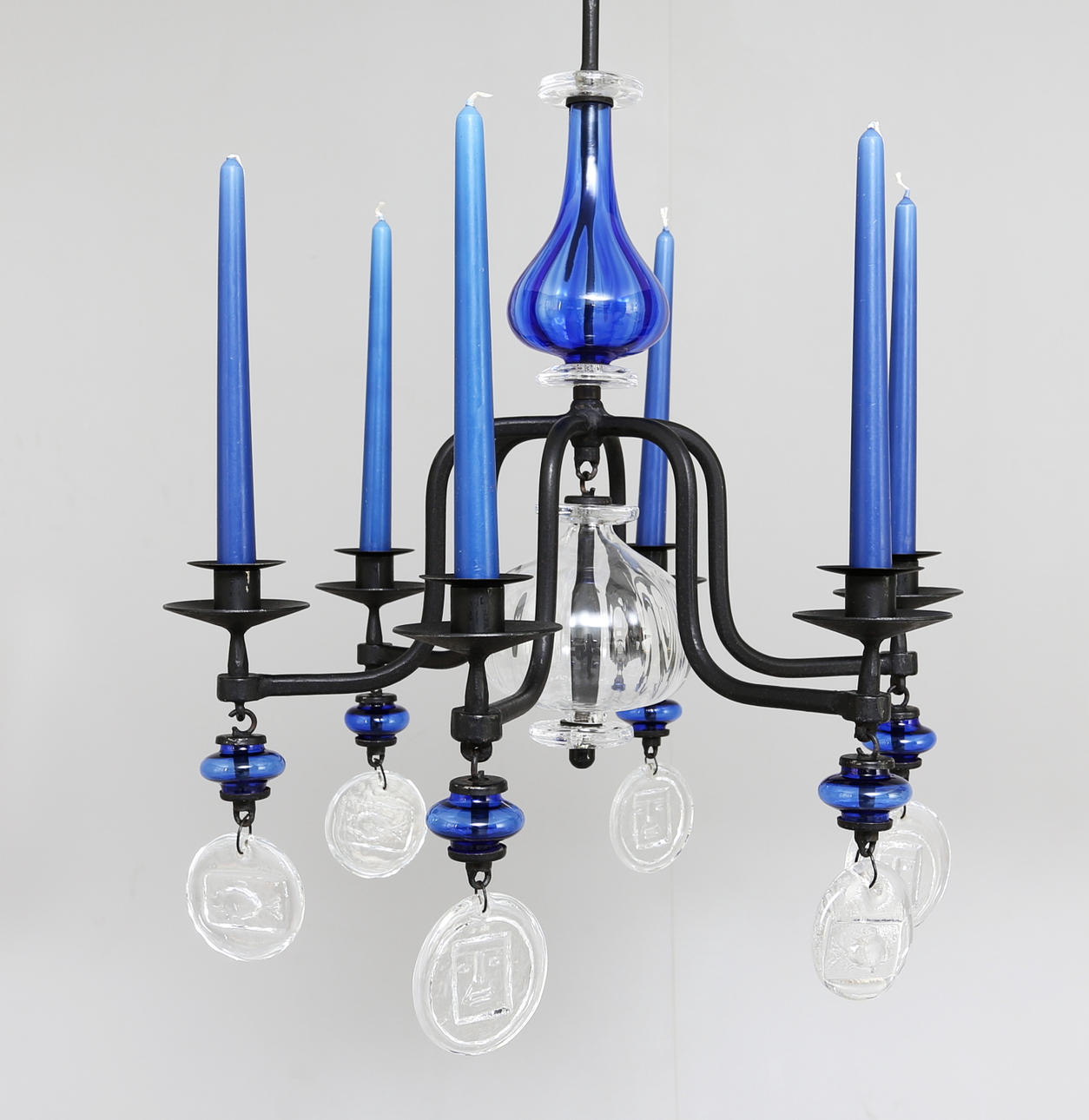 ERIK HÖGLUND. Ljuskrona, 6 armad.